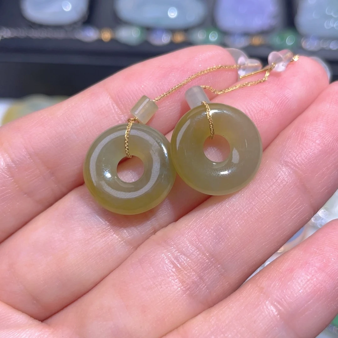 颈饰18K金镶嵌翡翠翡翠