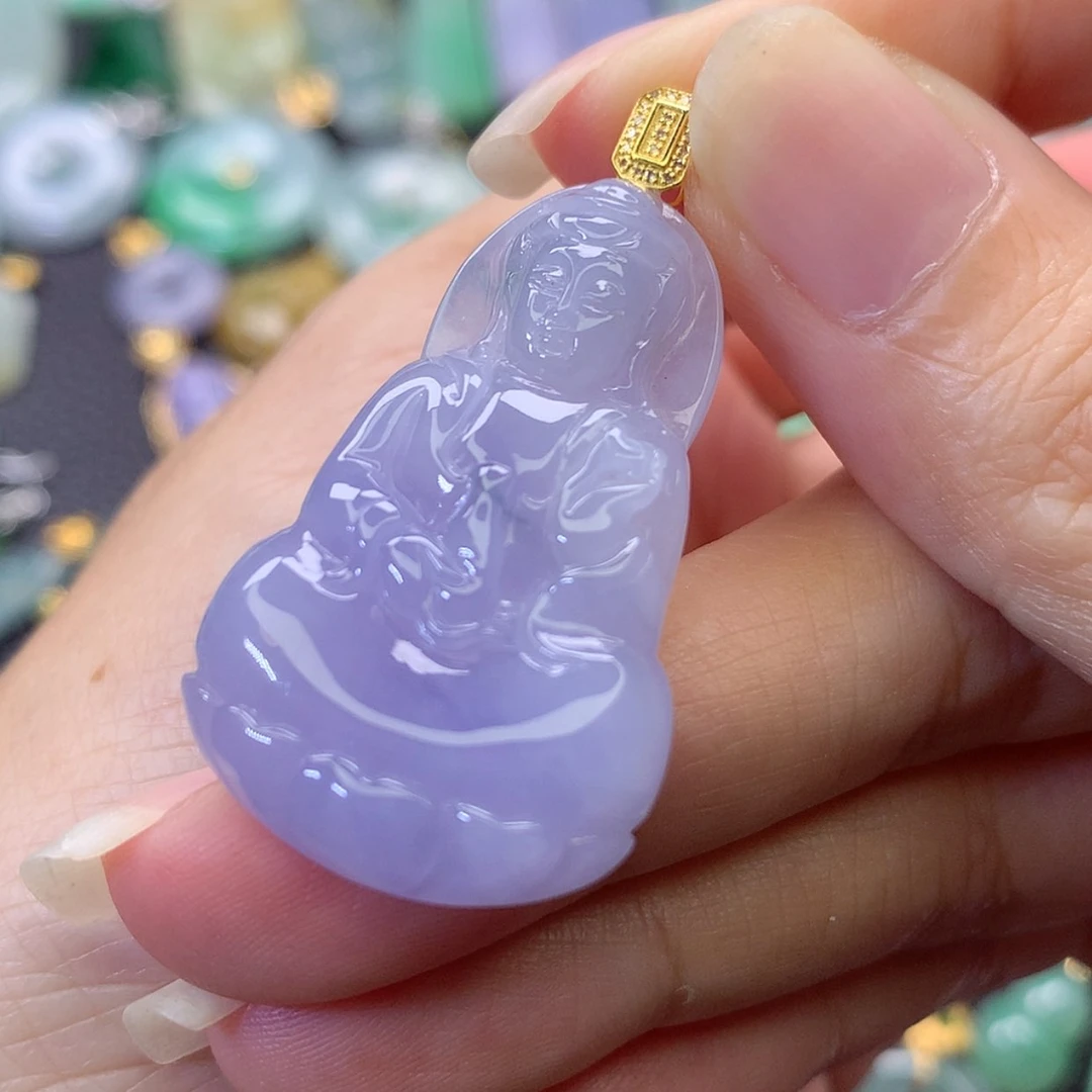 【闪购商品】吊坠(不含链)18K金镶嵌翡翠