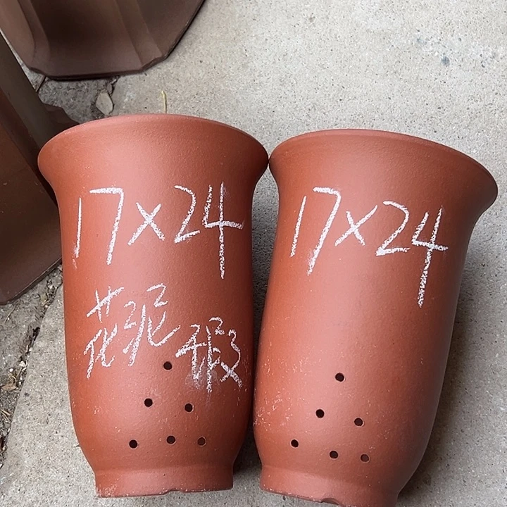 紫砂花盆宜兴紫砂花盆2只