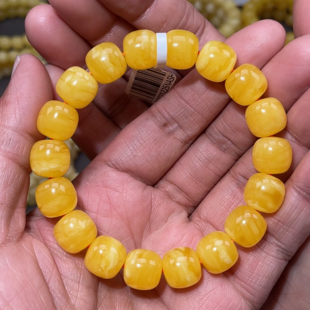 蜜蜡未镶嵌珠宝奇石12mm焦皮同料老型手串20.1