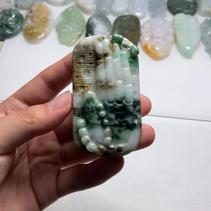 翡翠未镶嵌颈饰佛手22