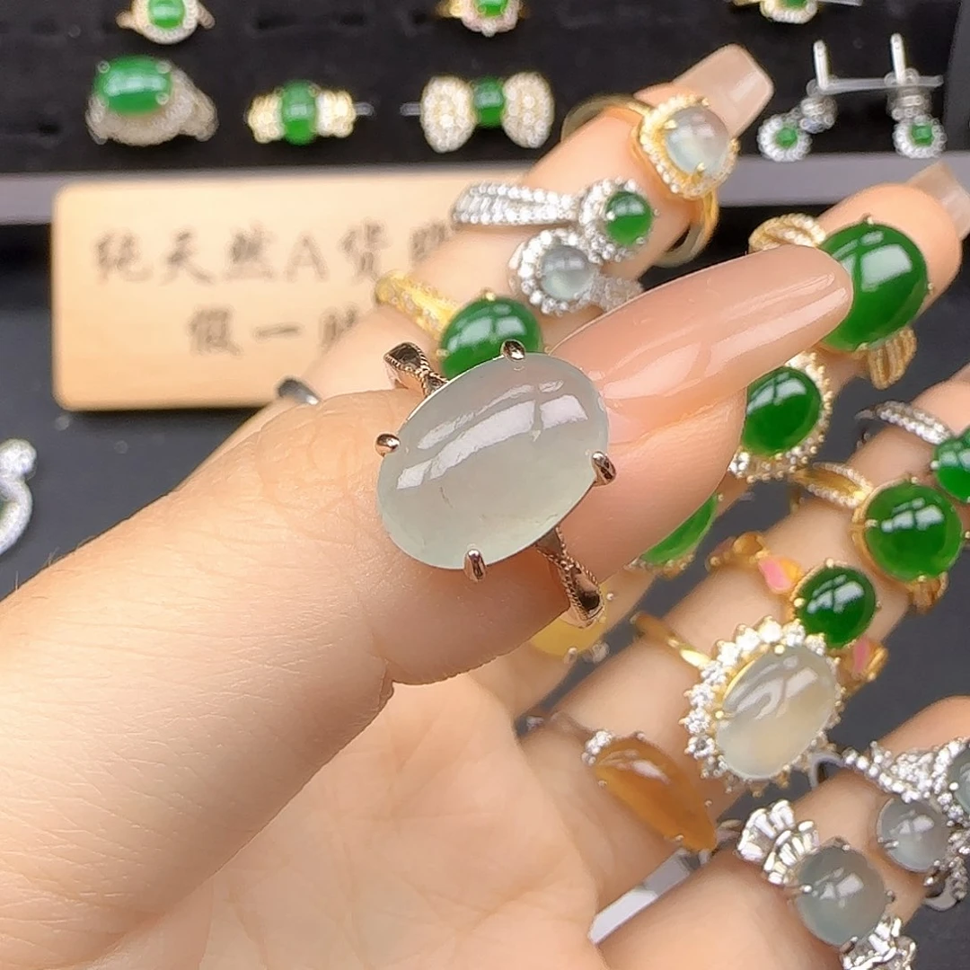 银S925镶嵌戒指翡翠