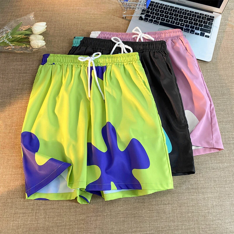 夏季卡通沙滩裤派大星ins潮流短裤海绵宝宝男生篮球运动裤送男友