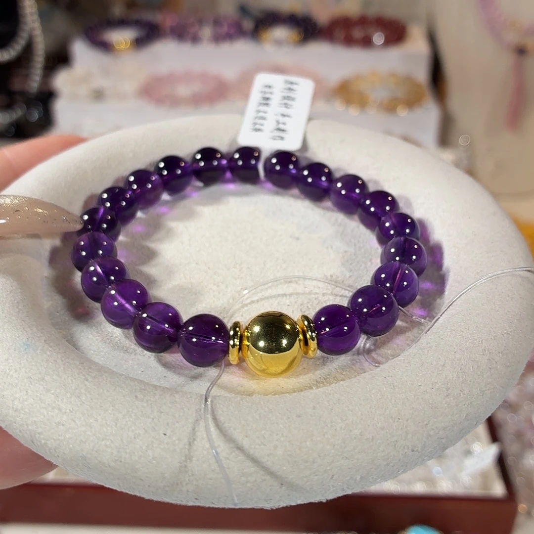 紫晶颈饰未镶嵌小高品乌拉圭紫水设计款9+