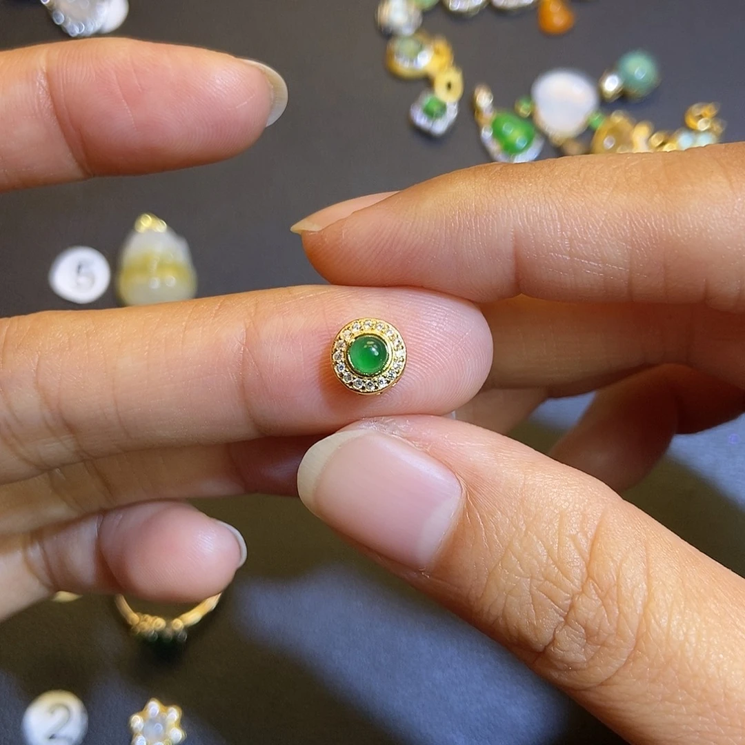 翡翠银S925镶嵌吊坠(不含链)