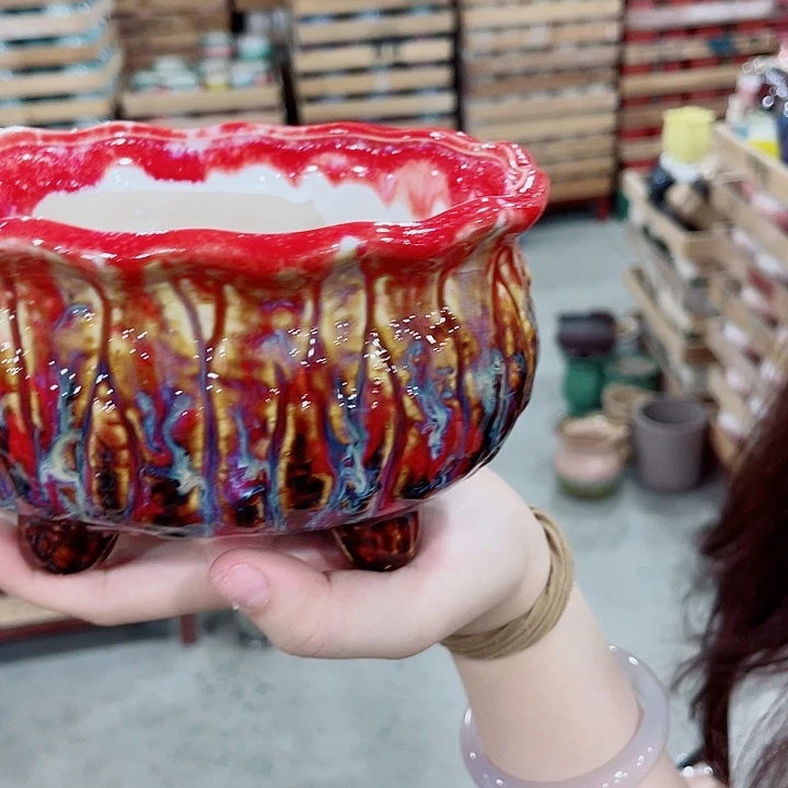 有孔，凑10元包邮陶瓷花盆发货！