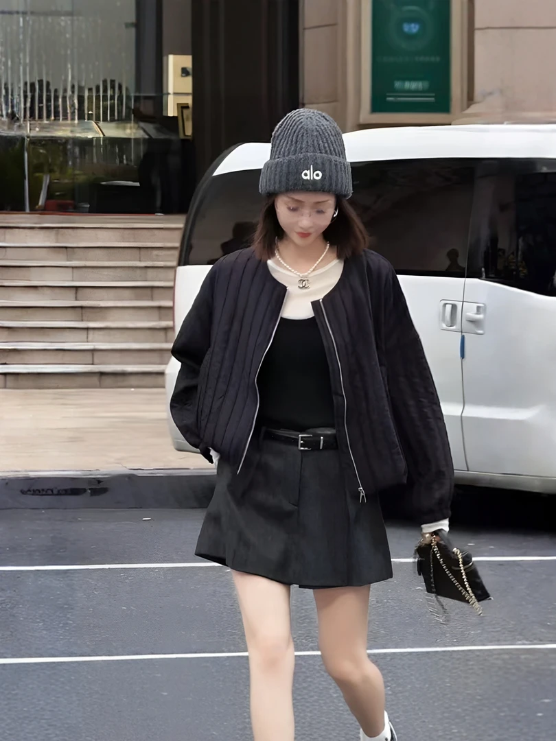 今年流行时尚圆领棒球服加厚短外套女装秋季爆款宽松显瘦夹克上衣