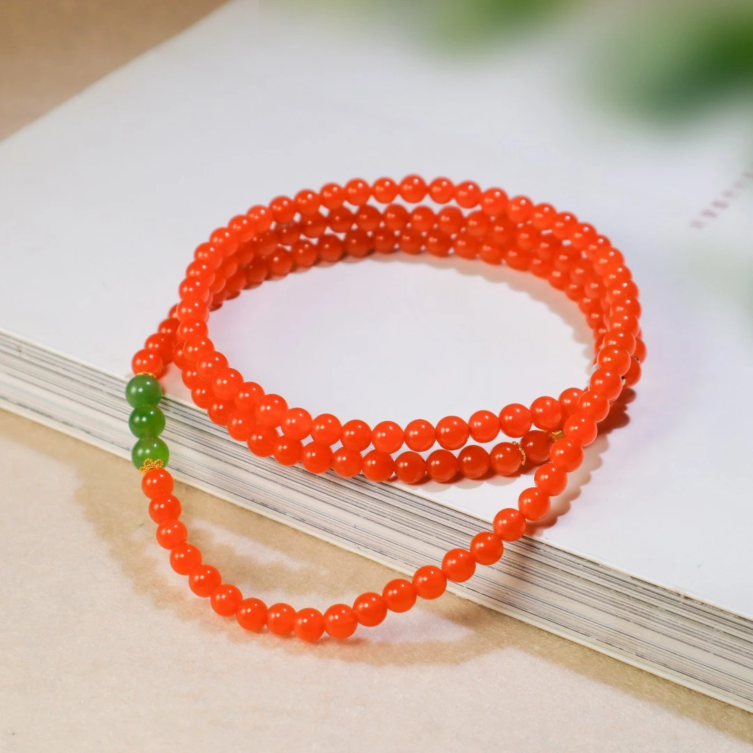 东方韵/18K金保山南红多圈精品手串春日上新礼物