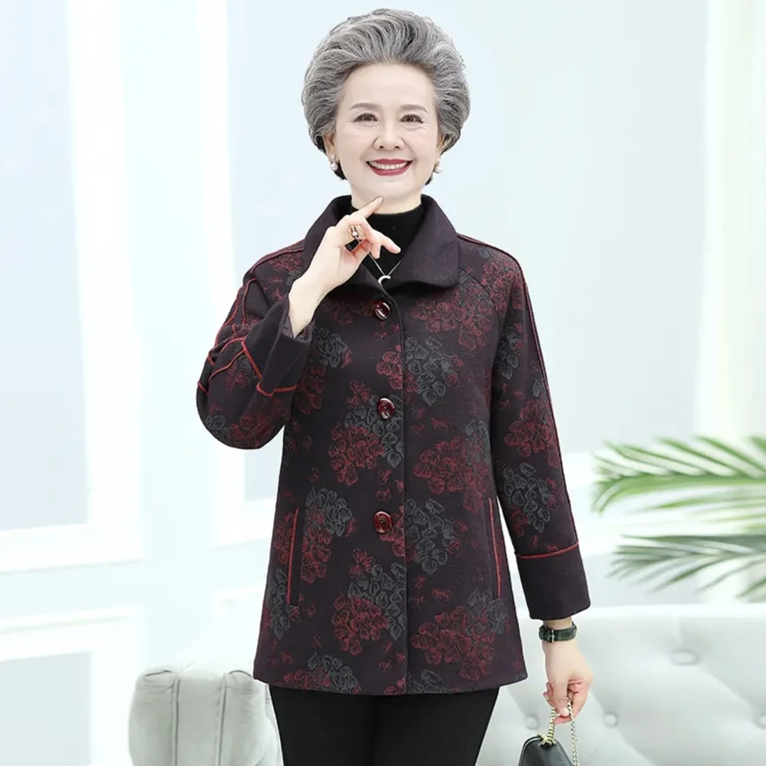8626-中老年人秋装女奶奶外套妈妈装老人衣服太太外套上衣C20-4-1