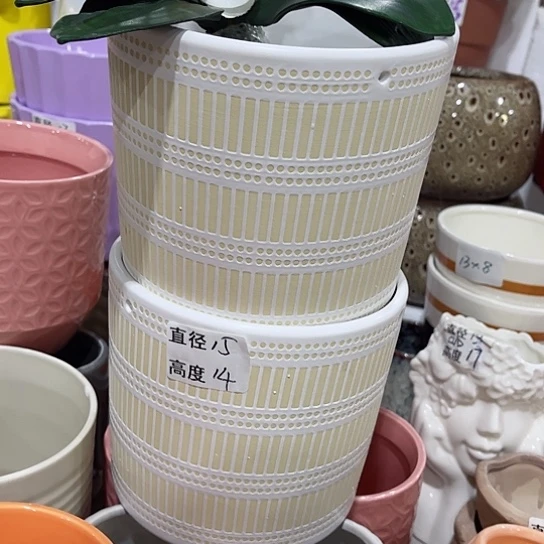 多肉绿植陶瓷花盆9.9包邮，有孔