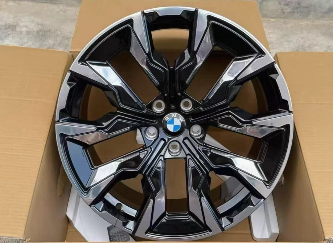 新款宝马5系锻造轮毂19寸20寸抛光亮黑色适配：5系7系升级改装