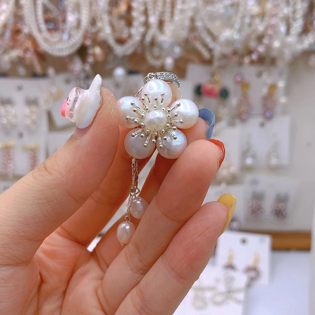 银S925镶嵌淡水珍珠发饰