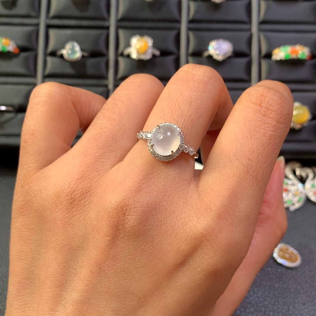 翡翠银S925镶嵌戒指