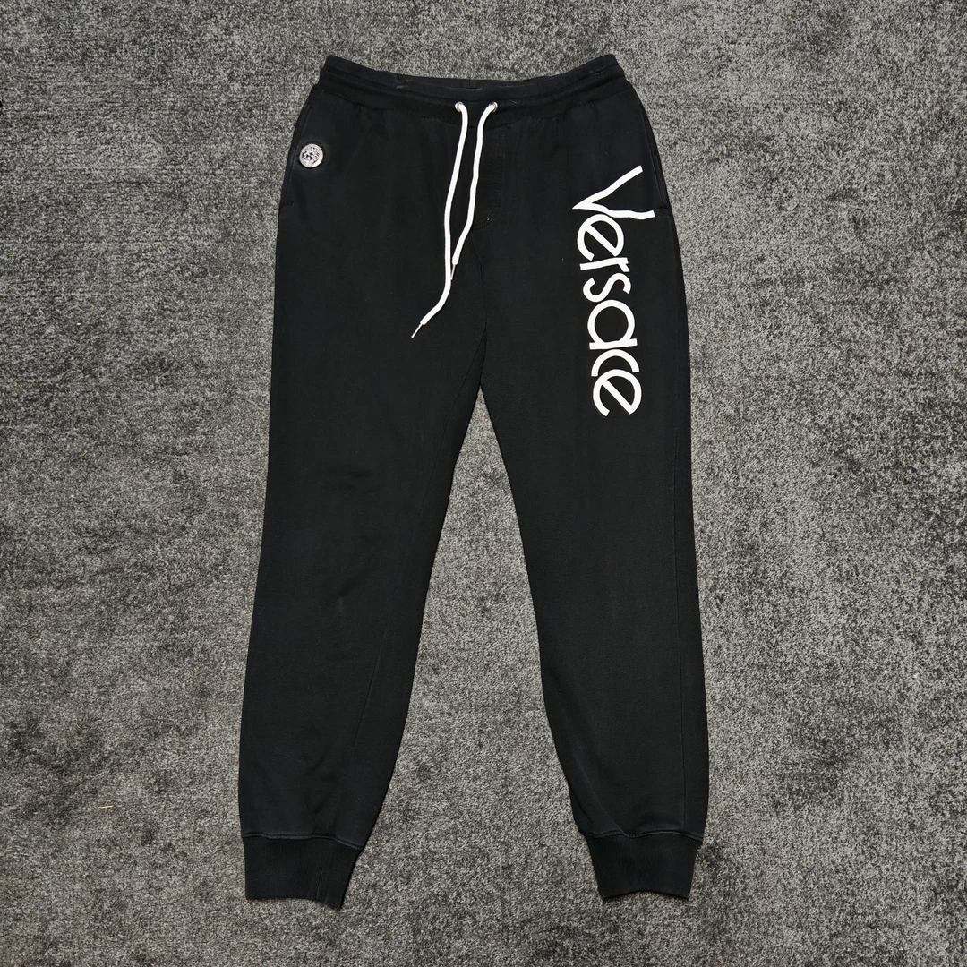 99新 VERSACE/范思哲 /黑色logo休闲卫裤/L码/80-96腰围 43439