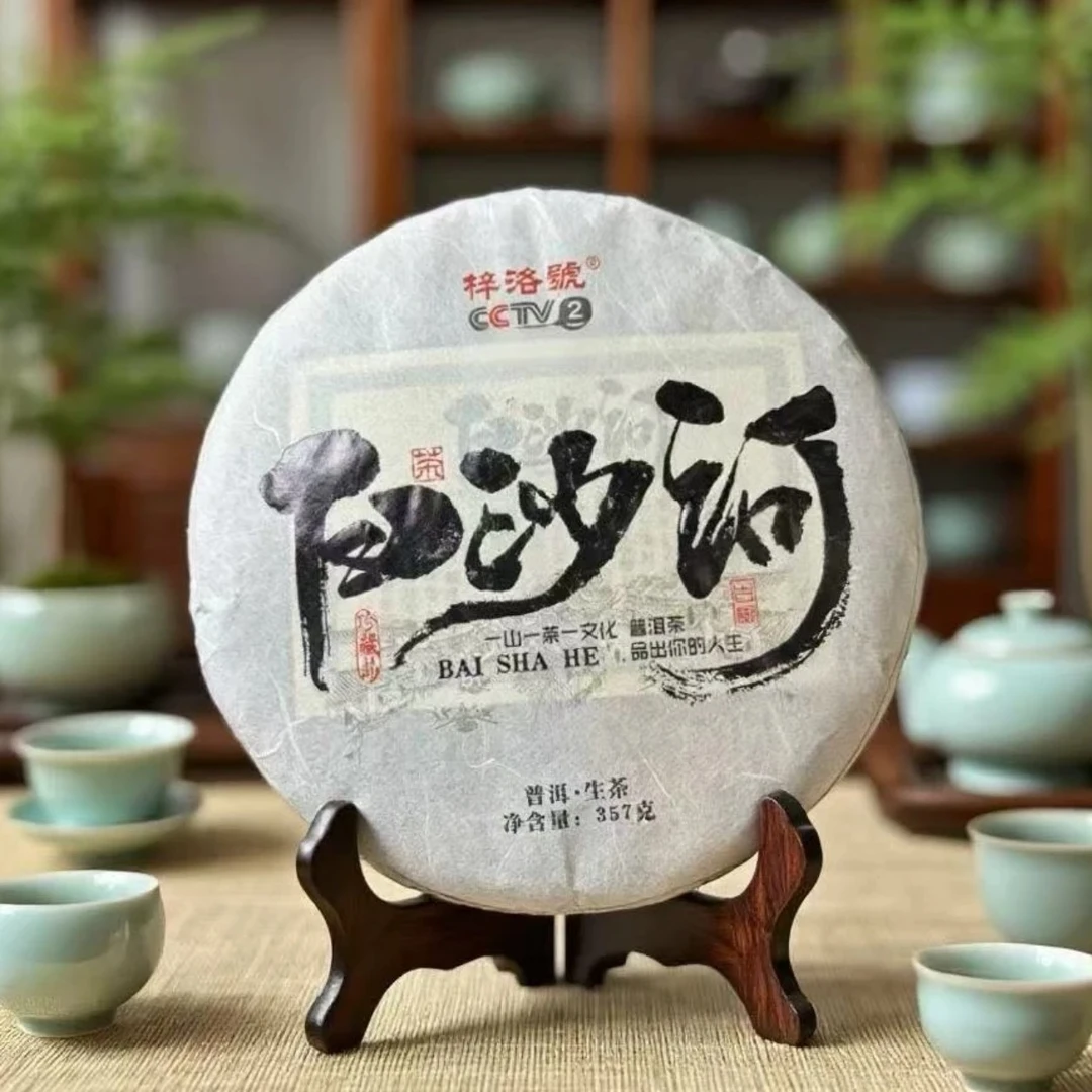 梓洛號普洱茶生茶刮风寨白沙河精选900年高杆单株古树纯料357g