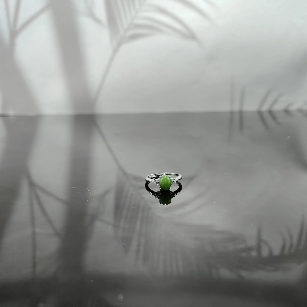 N和田玉碧玉戒指3037