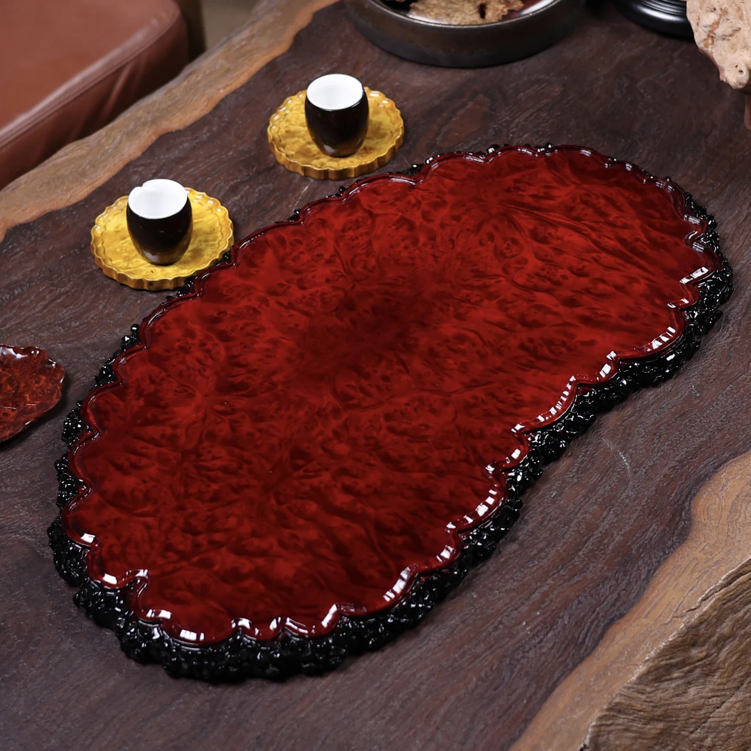 54-30-1.6 黄金樟茶盘干泡托盘缅花承盘壶垫高端整块原木树根满榴