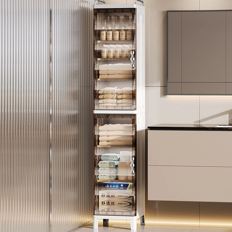 拉萨发货西藏包邮家用纯色落地储物柜衣柜收纳柜透明简约风