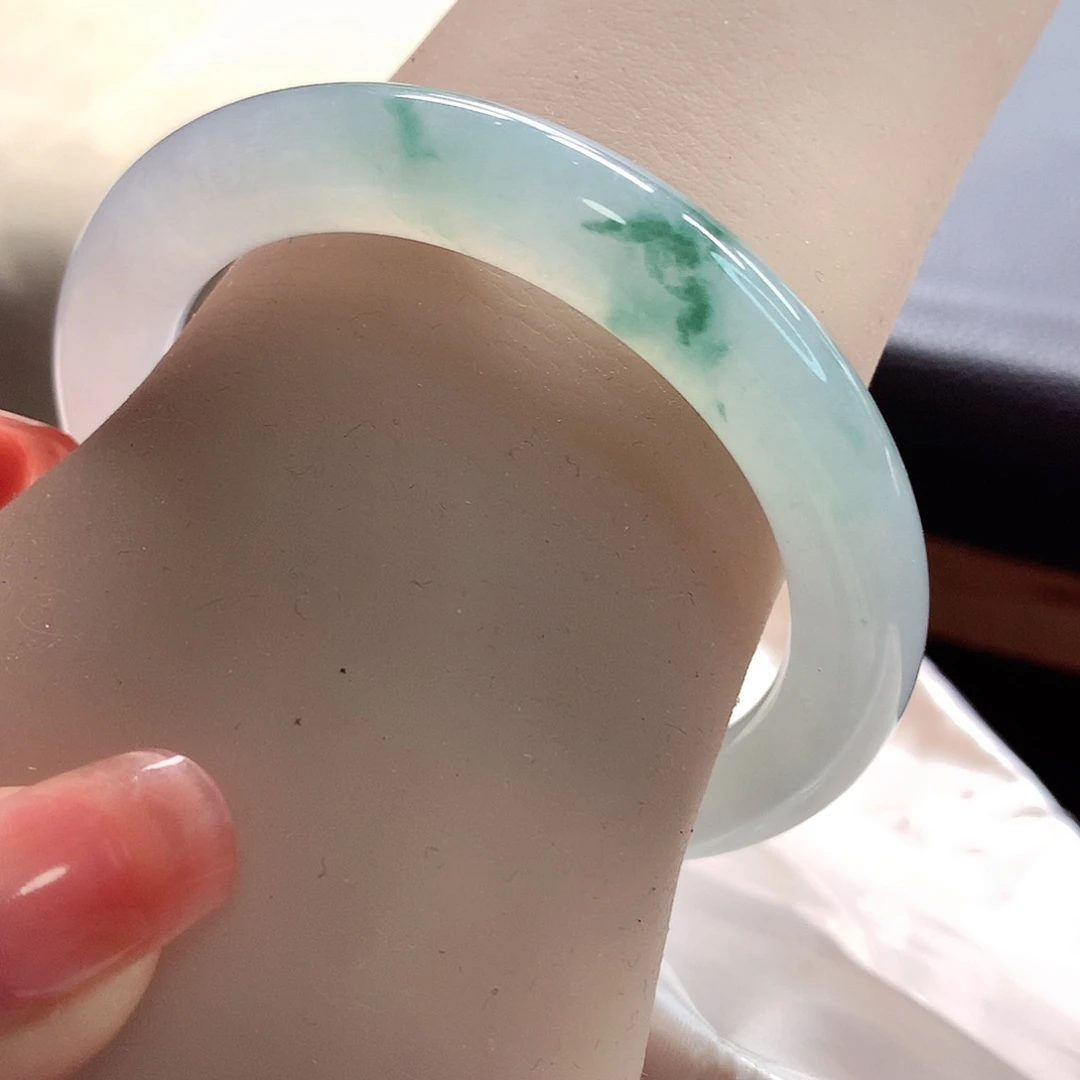 未镶嵌手镯翡翠55-56零包容零毛零冰紫底飘花12号