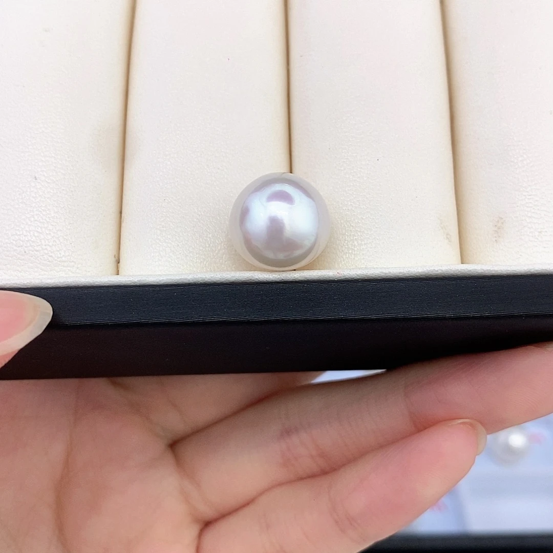 未镶嵌耳饰海水珍珠13.1mm澳白