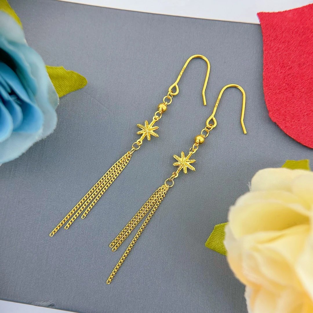 【足金5G八芒星耳饰】弯针A款爆闪爆款【不支持7天无理由退换货】