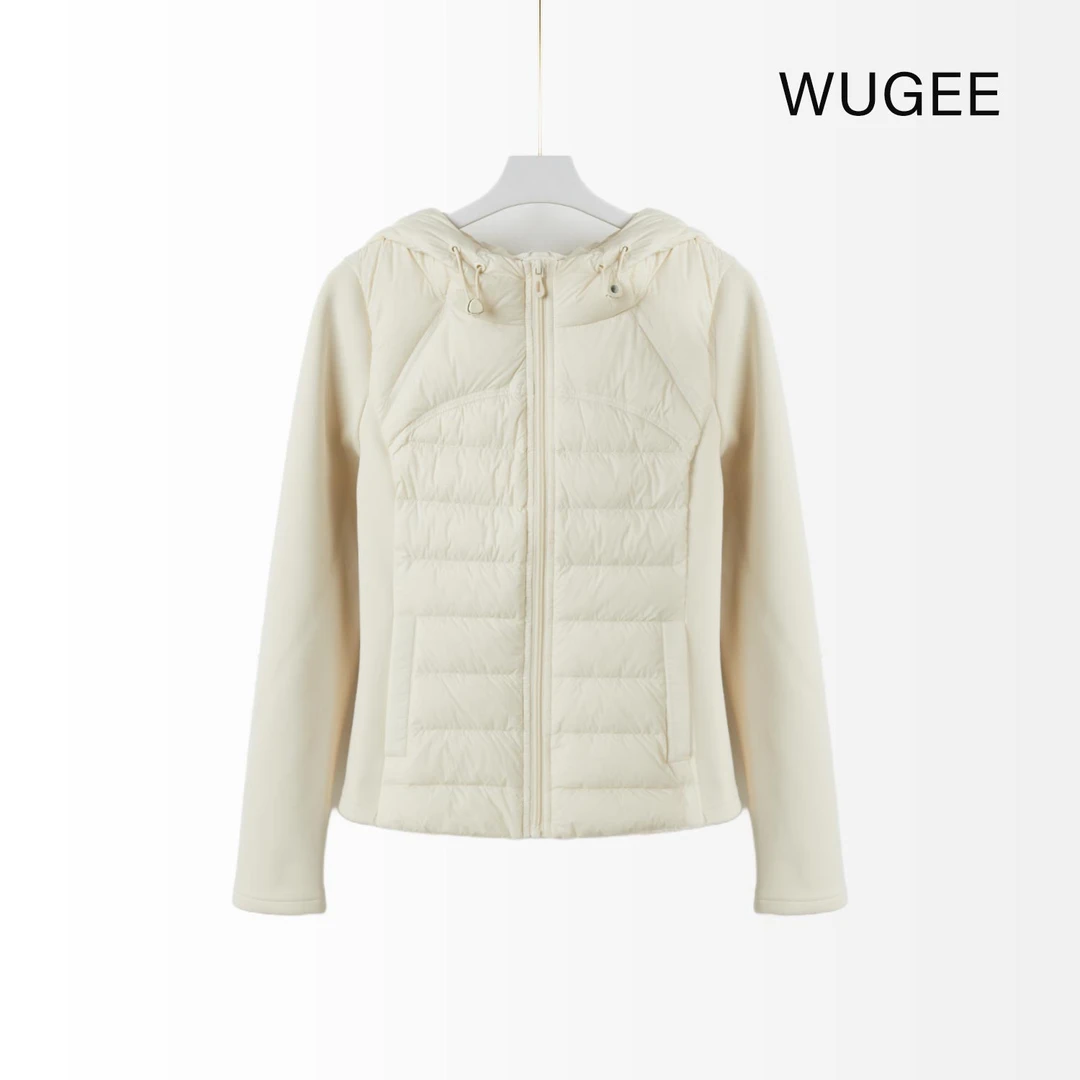 【WUGEE】设计师款拼接羽绒服女款百搭休闲连帽轻薄保暖秋冬羽绒服