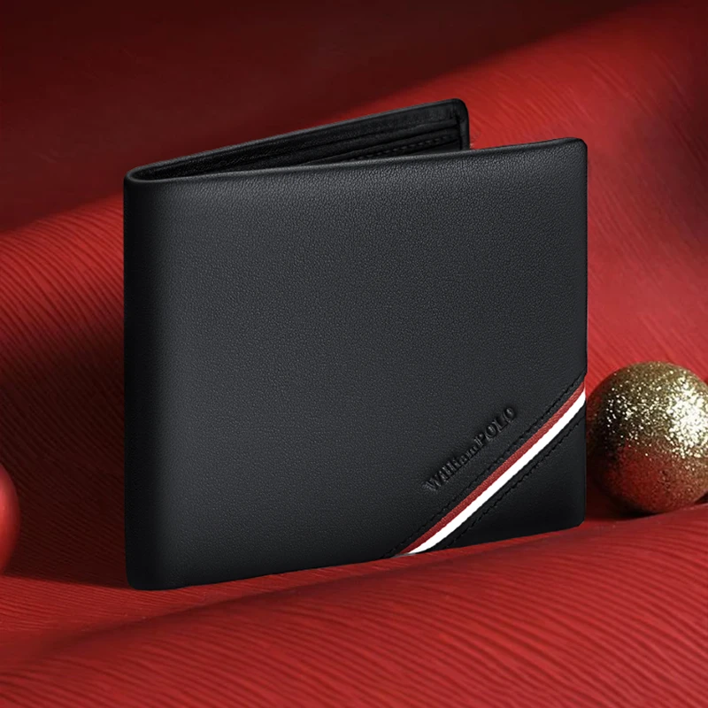 英皇保罗男士钱包2025新款真皮卡包短款皮夹简约银包送男友年轻人