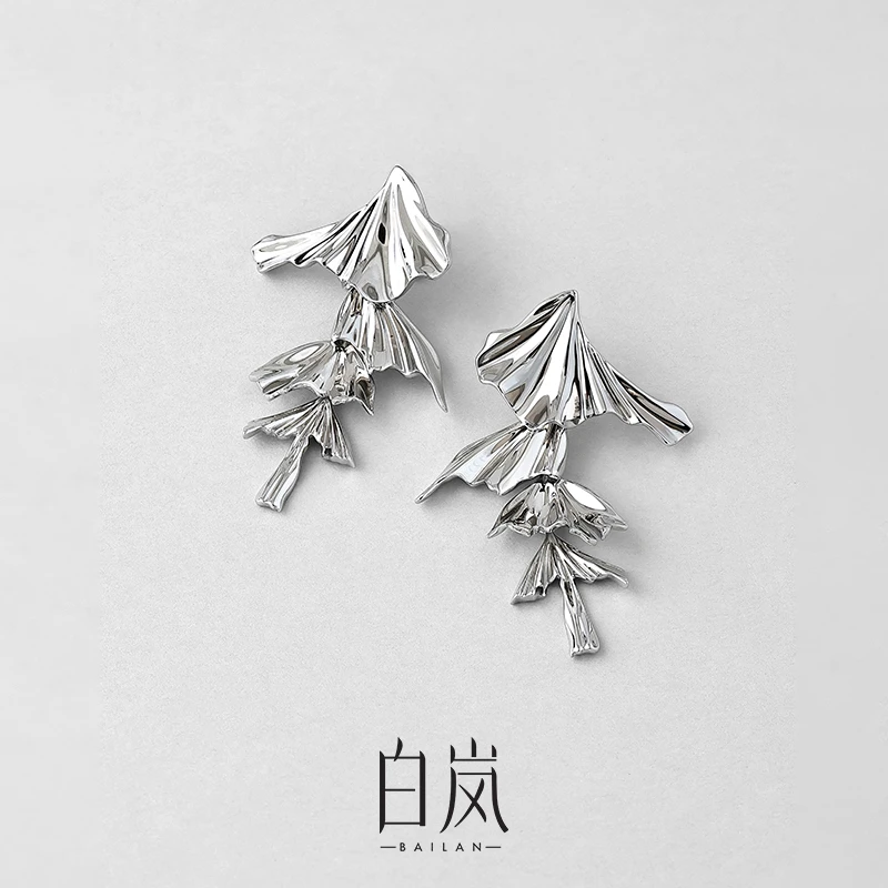 925银耳饰 白岚知鱼耳钉女925银轻奢耳饰2025年新款小众潮ED3969