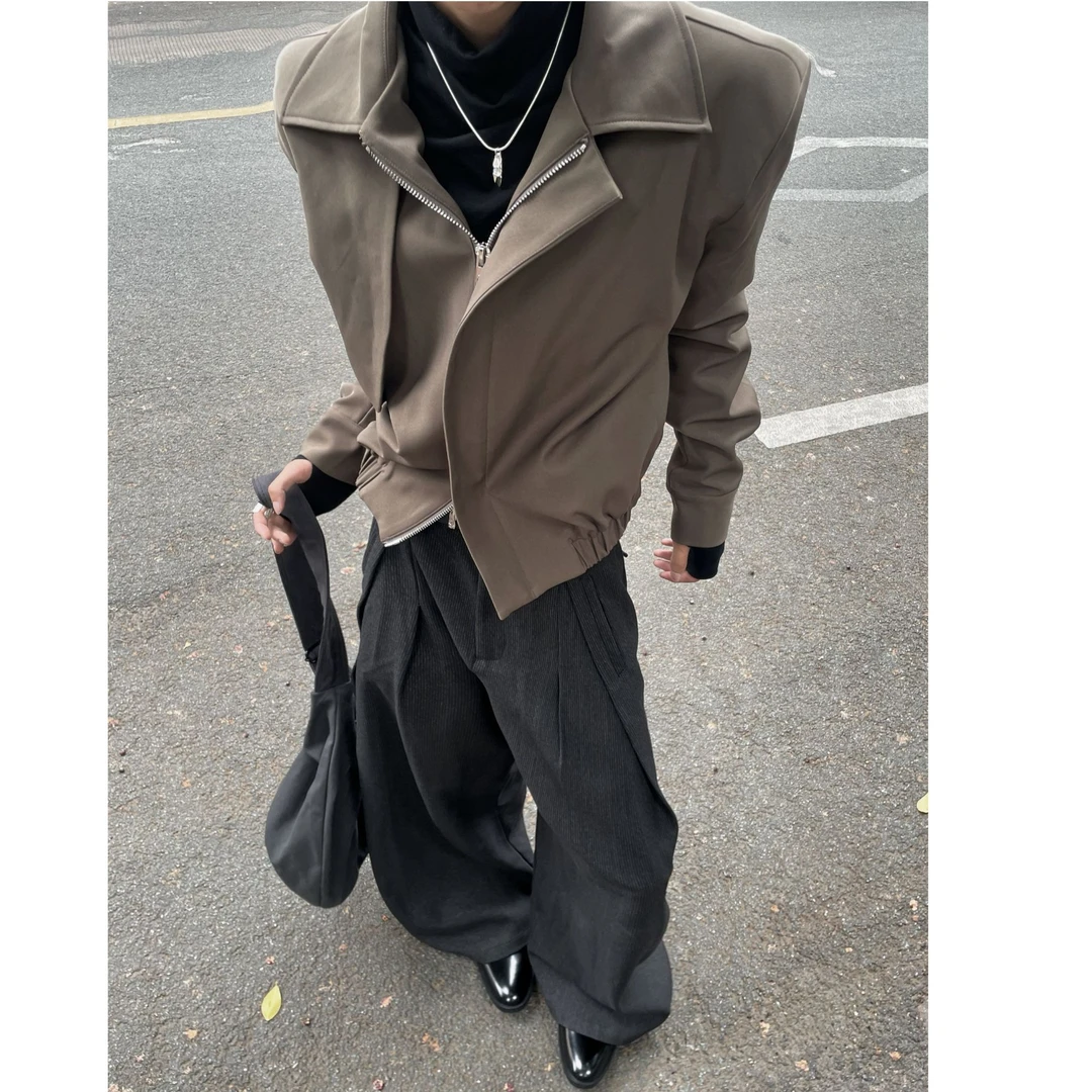 DT25FW/TR混纺活页剪裁夹克廓形外套cleanfit