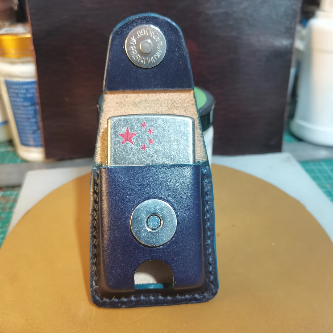 纯手工头层植鞣蜜蜡牛皮塑形zipo火机套