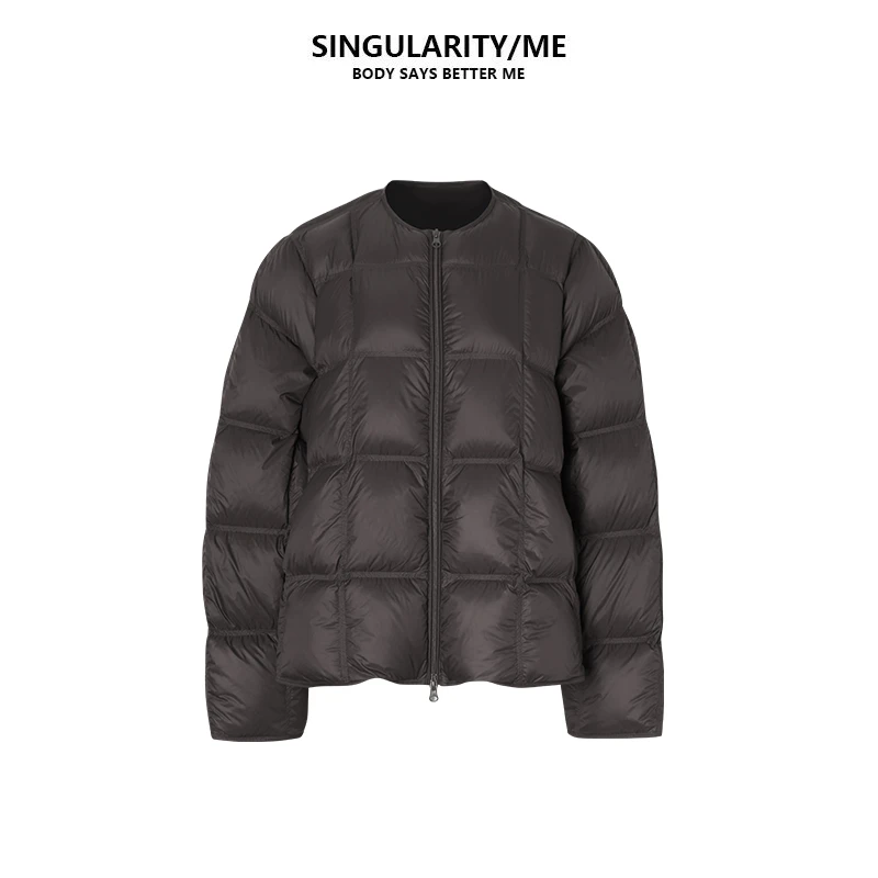 Singularity Me 9A 89130 234g新国标白鸭绒菱形格无领羽绒服外套