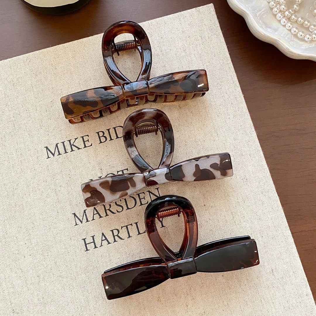 高质量~蝴蝶结抓夹大号鲨鱼夹发夹女后脑勺高级感2025新款发量大