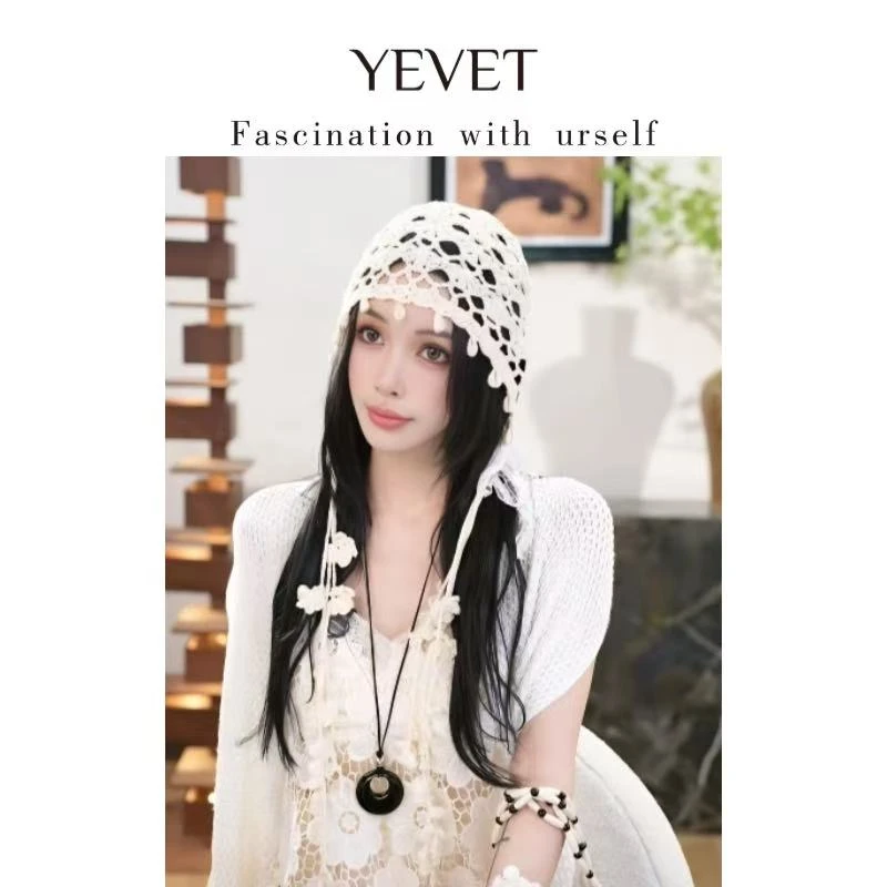 YEVET圆顶包头帽流苏民族风针织帽帽子百搭渔夫帽山系