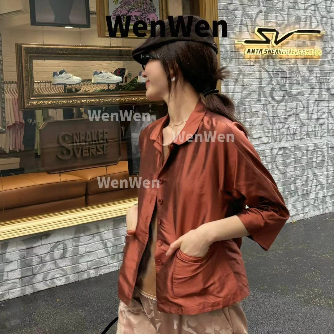 WENWEN深圳原创【“橙意满满”秋季高级爱马橙双宫绸洋气外套】WT0207