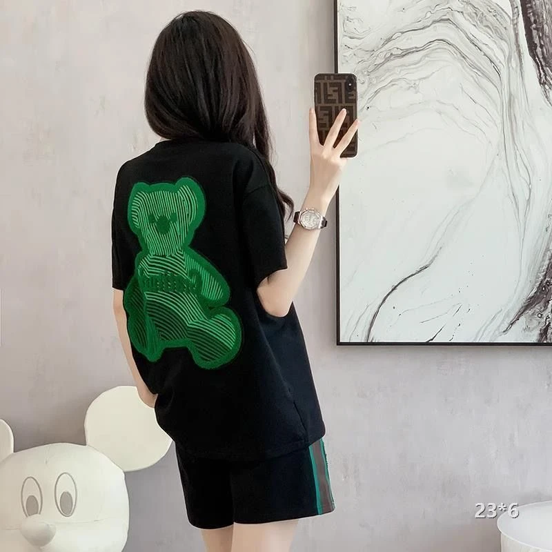 夏季爆款绣花短袖短裤套装女薄款显瘦洋气休闲减龄时尚潮