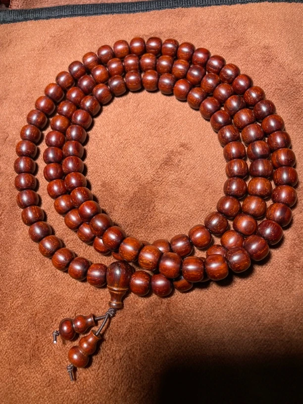 印度小叶紫檀9x10老形多圈108颗原汁原味手串