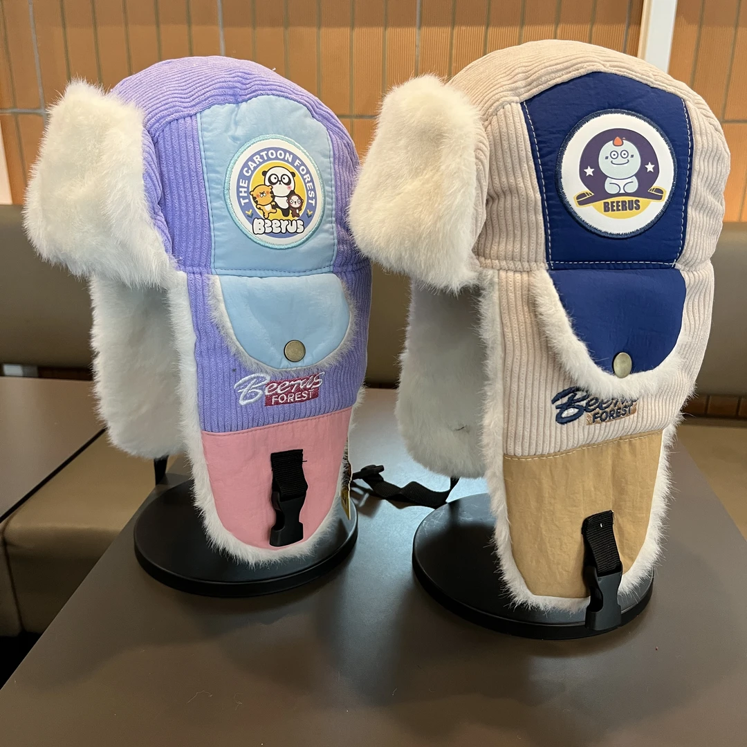 儿童帽子男童雷锋帽秋冬季女童东北护耳帽套头帽宝宝保暖帽冬帽潮