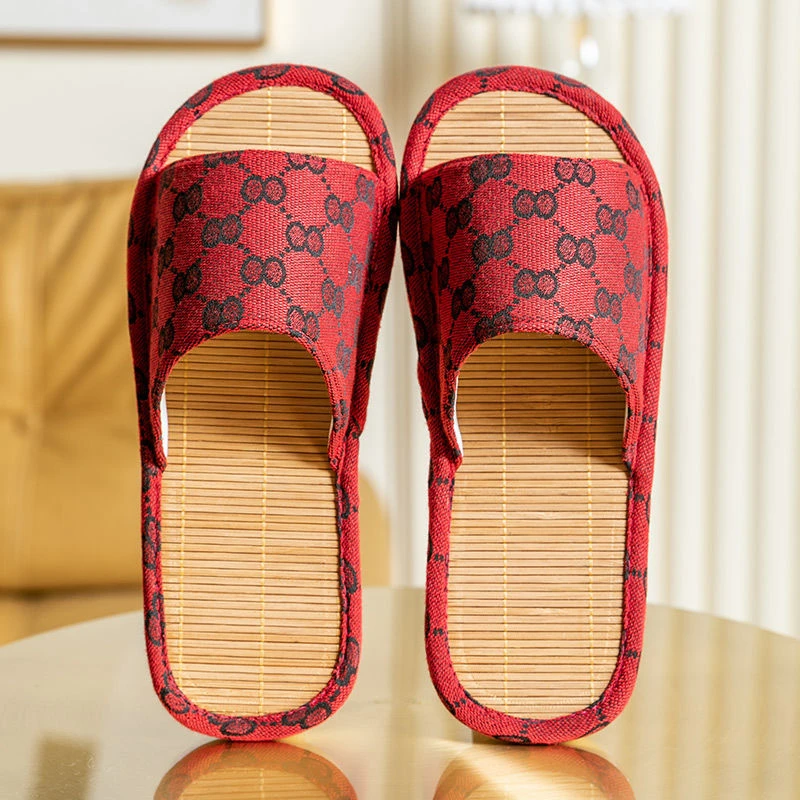 八字亚麻拖鞋四季室内家居厚底防滑静音棉麻布地板拖男女