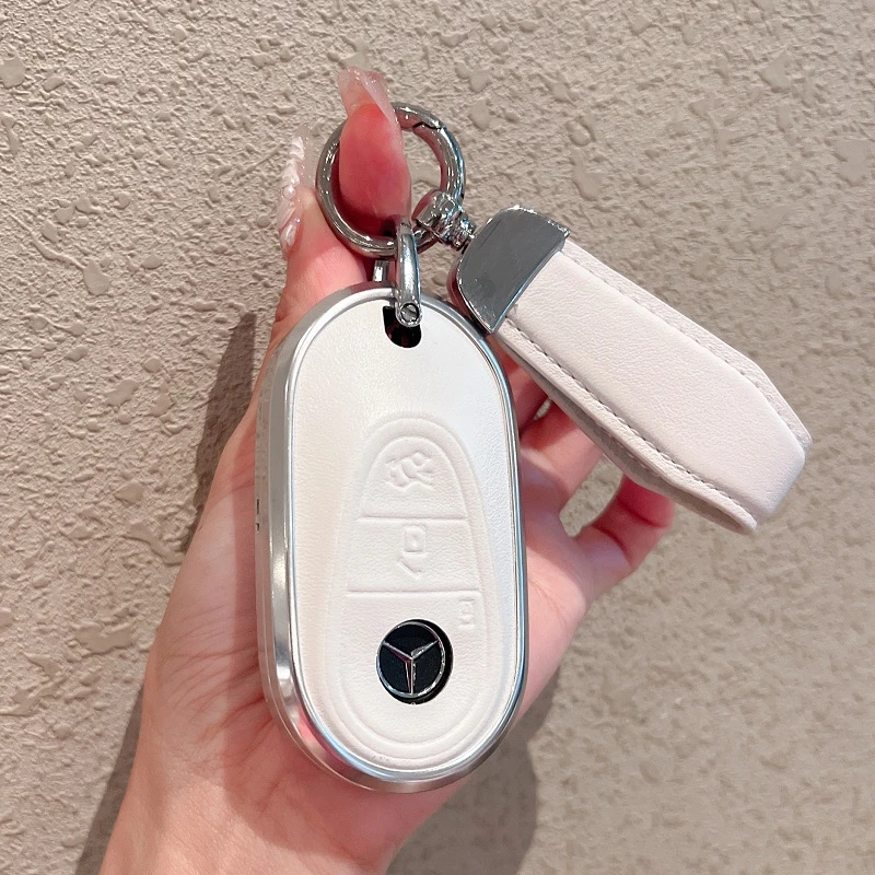 适用奔驰新C级钥匙套C200L壳C260L新S级E级GLC包CLE车EQSEQE扣女