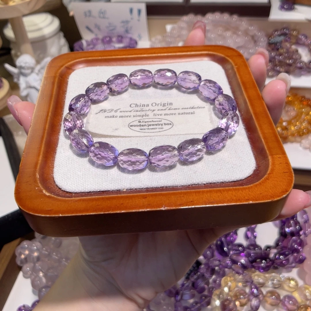 未镶嵌手链水晶巴西紫水晶路路通切面9