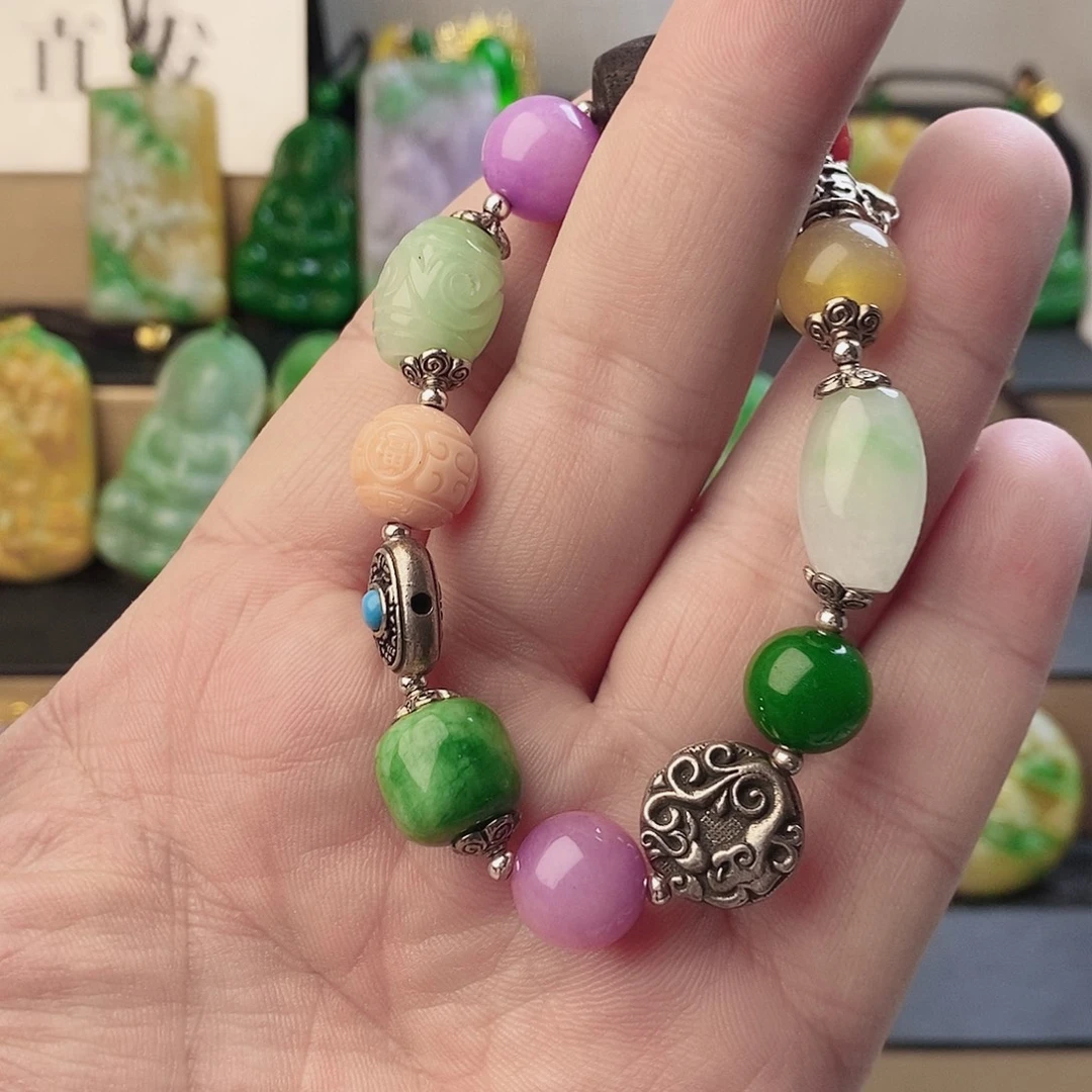 翡翠银S925镶嵌吊坠(赠链)