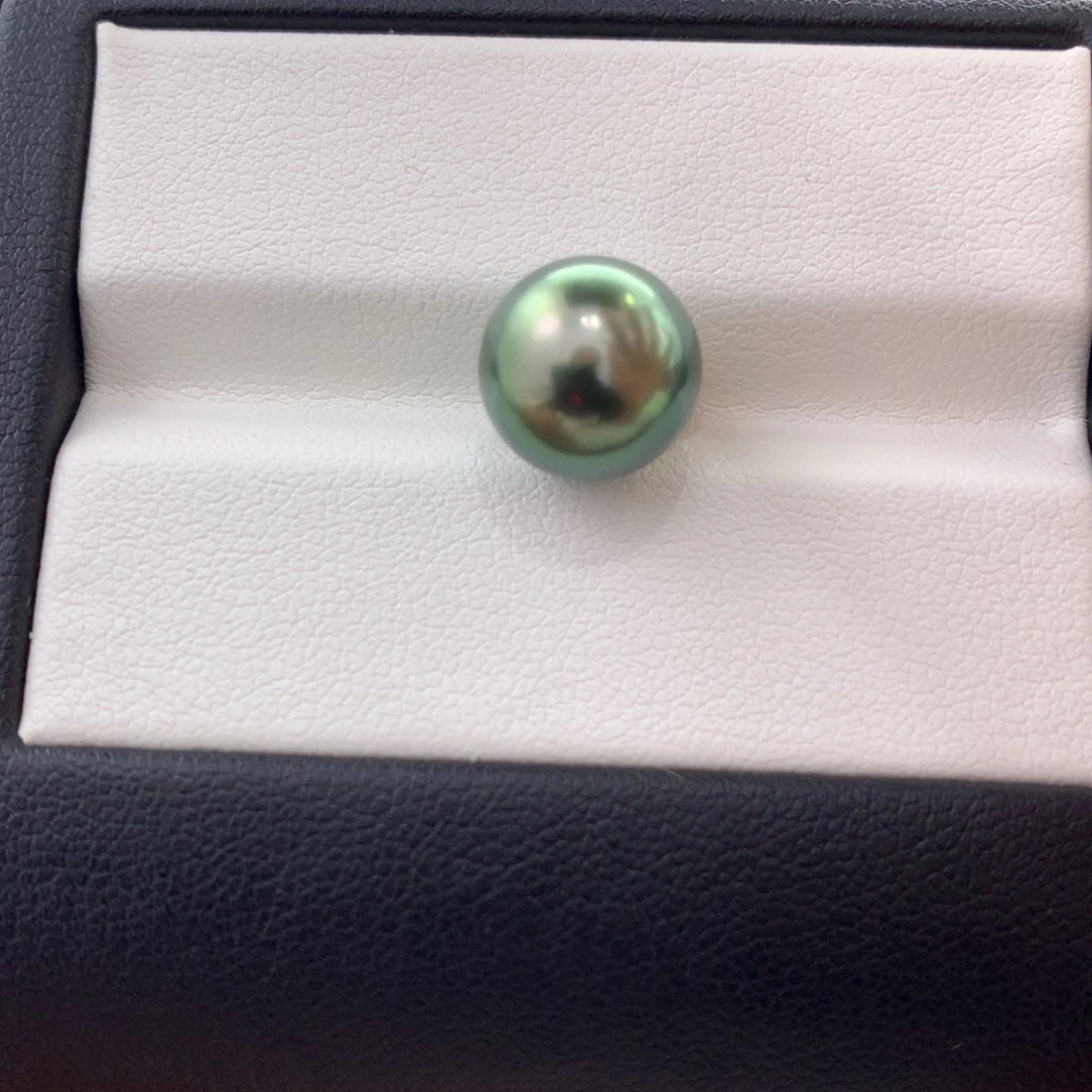 未镶嵌裸珠定制海水珍珠苹果绿10-11mm