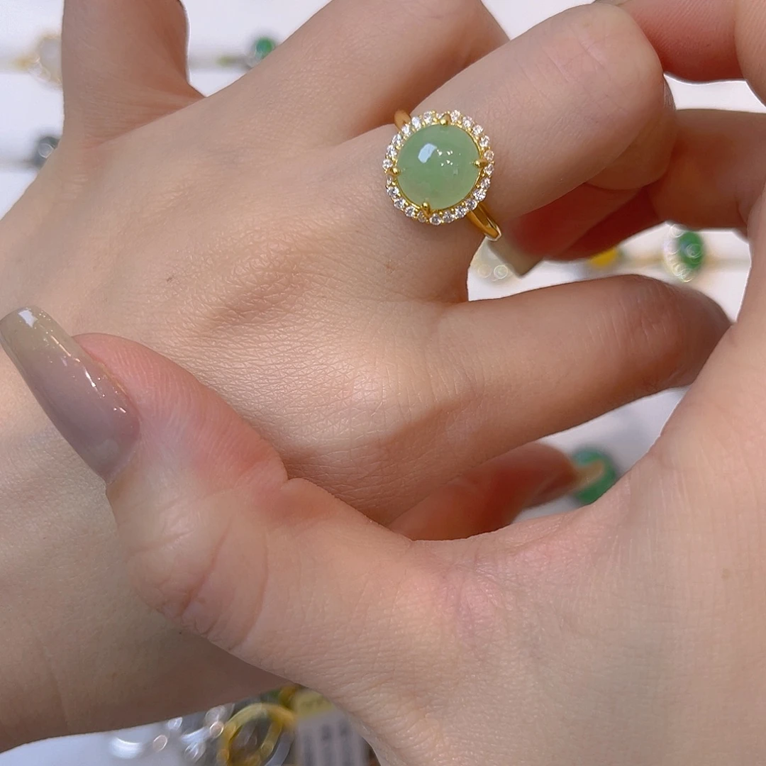 翡翠银S925镶嵌戒指