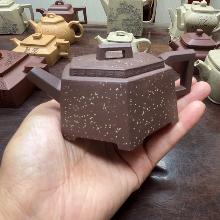 茶壶紫砂紫泥全手工100c c