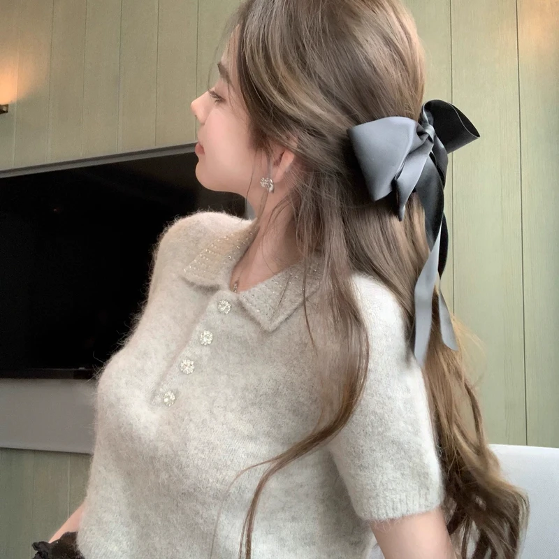 "Alpaca小钻毛衣"秘鲁进口羊驼毛纱线 奢贵精致细闪小钻领毛衣