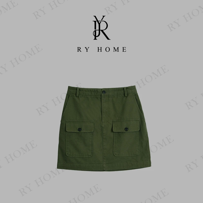 【容雨RYHOME】100%棉复古珠地纹定制洗水短裙252Q1386