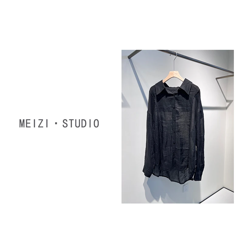 自然而然 小众设计感苎麻衬衫宽松显瘦时尚百搭