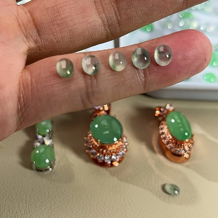 翡翠裸石缅料A货翡翠