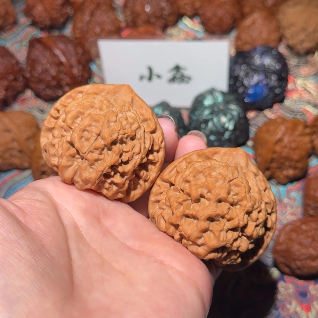 把件核桃1356号49麒麟纹官帽文玩核桃