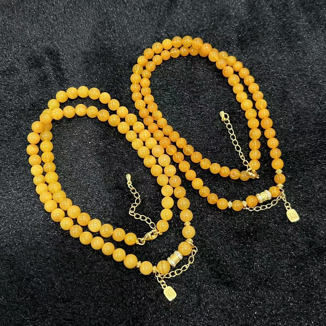 【铭记珠宝】蜜蜡圆珠项链29-DM116H22【多样性发一件】